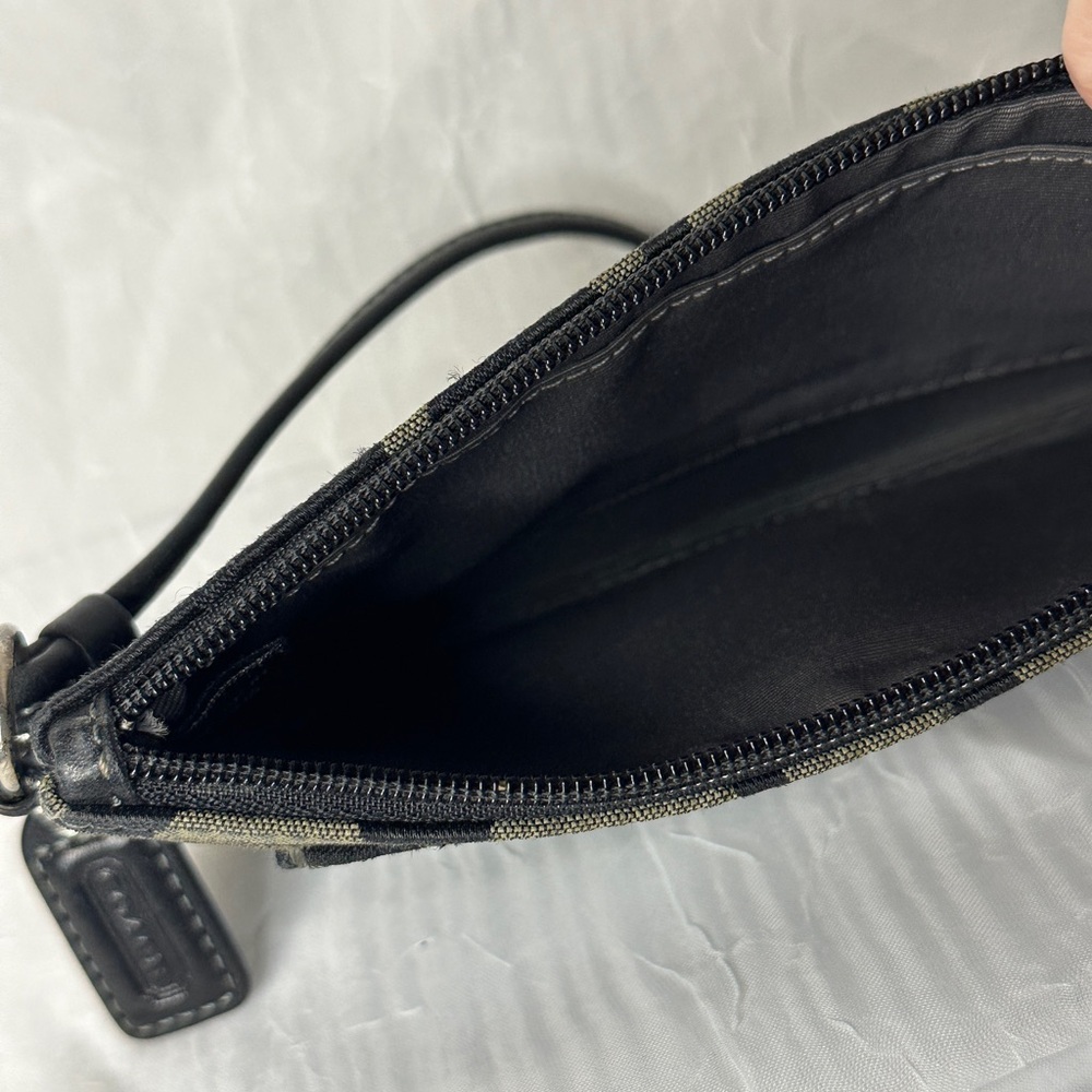 Coach Black, Gray, and Tan Wristlet with Silver Hardware - Picture 7 of 9